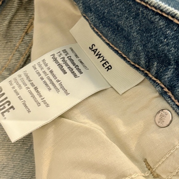 Paige Sawyer Straight Leg Covered Button Fly Jeans in Storybook 32 - Picture 16 of 16